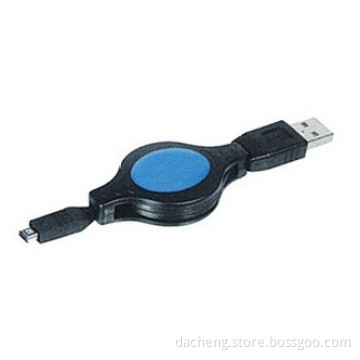 USB retractable cable,A male to B Mini 5P High speed data connecting